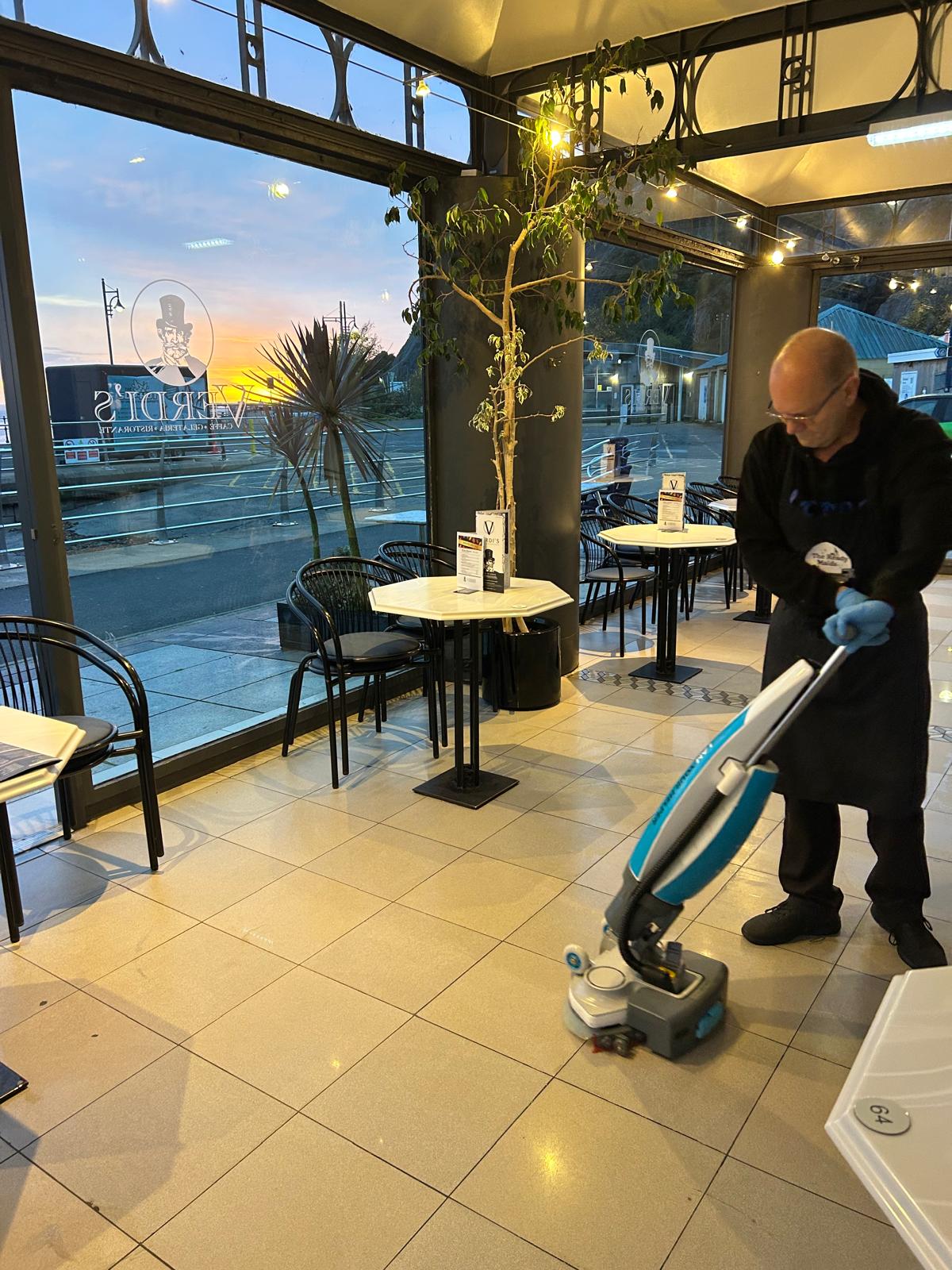 WhatsApp Image 2026-02-04 at 2.05.01 PM The Ready Maids cleaner doing commercial cleaning in Swansea